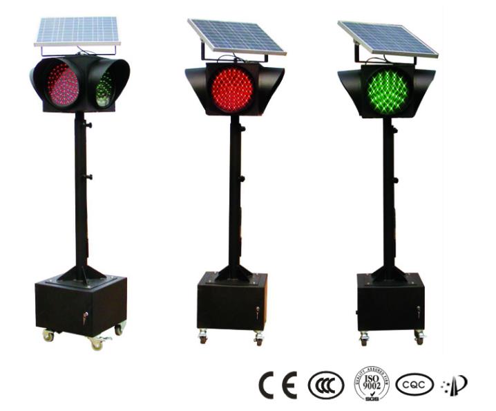 빨간색, 노란색, 녹색 도로 태양 광 신호등, 태양 열 LED 교통 경고 등
